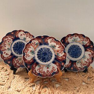Vintage Japanese Imari Style Plates - Set of 3